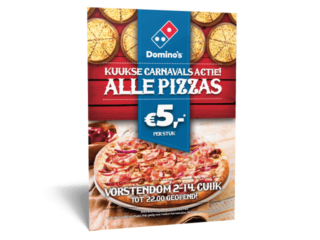 silhouet Voorbeeld Permanent A5 Flyerontwerp Domino's Pizza Cuijk -